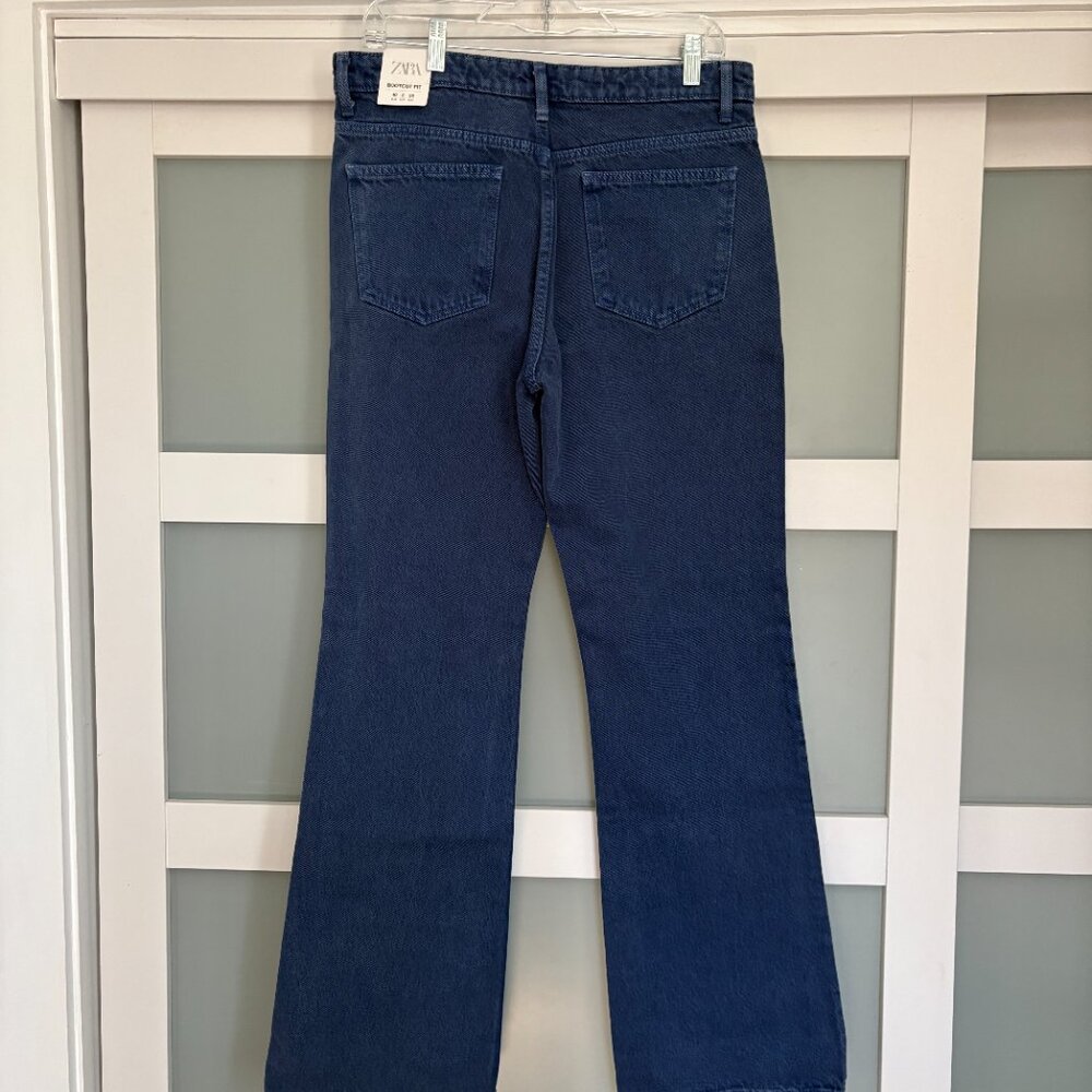 ZARA Bootcut Fit Ladies Blue Dyed Denim Jeans sz 8 US 40 EUR   NWT NEW - Picture 4 of 5